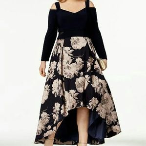 NWT Xscape Plus Size Printed High-Low Gown